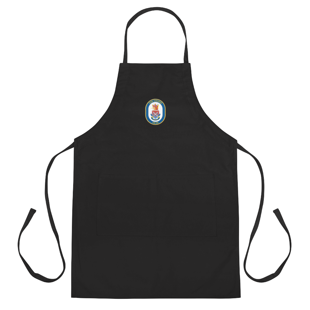USS Chosin (CG-65) Embroidered Apron – black