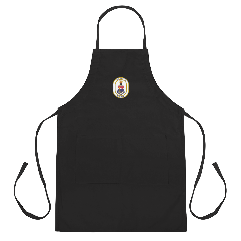 USS Hewitt (DD-966) Ship's Crest Embroidered Apron – black