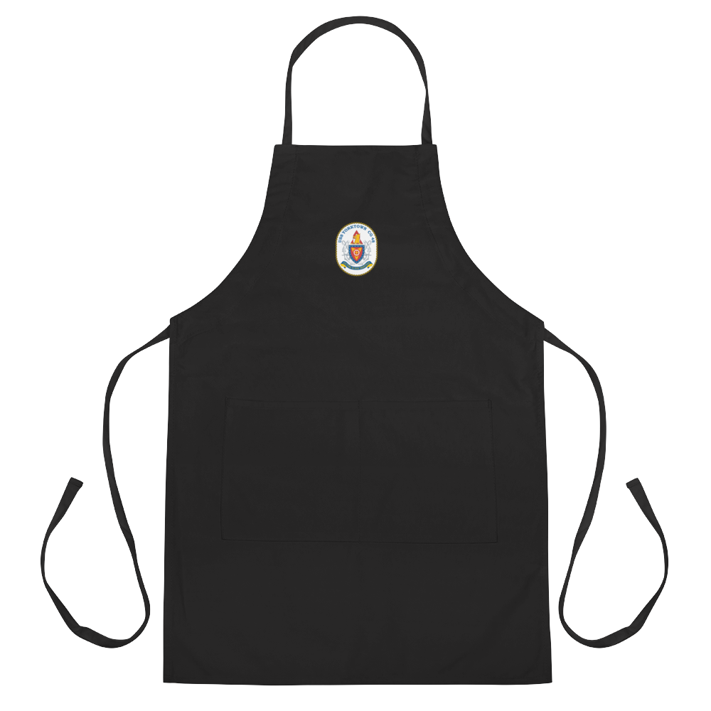 USS Yorktown (CG-48) Embroidered Apron – black