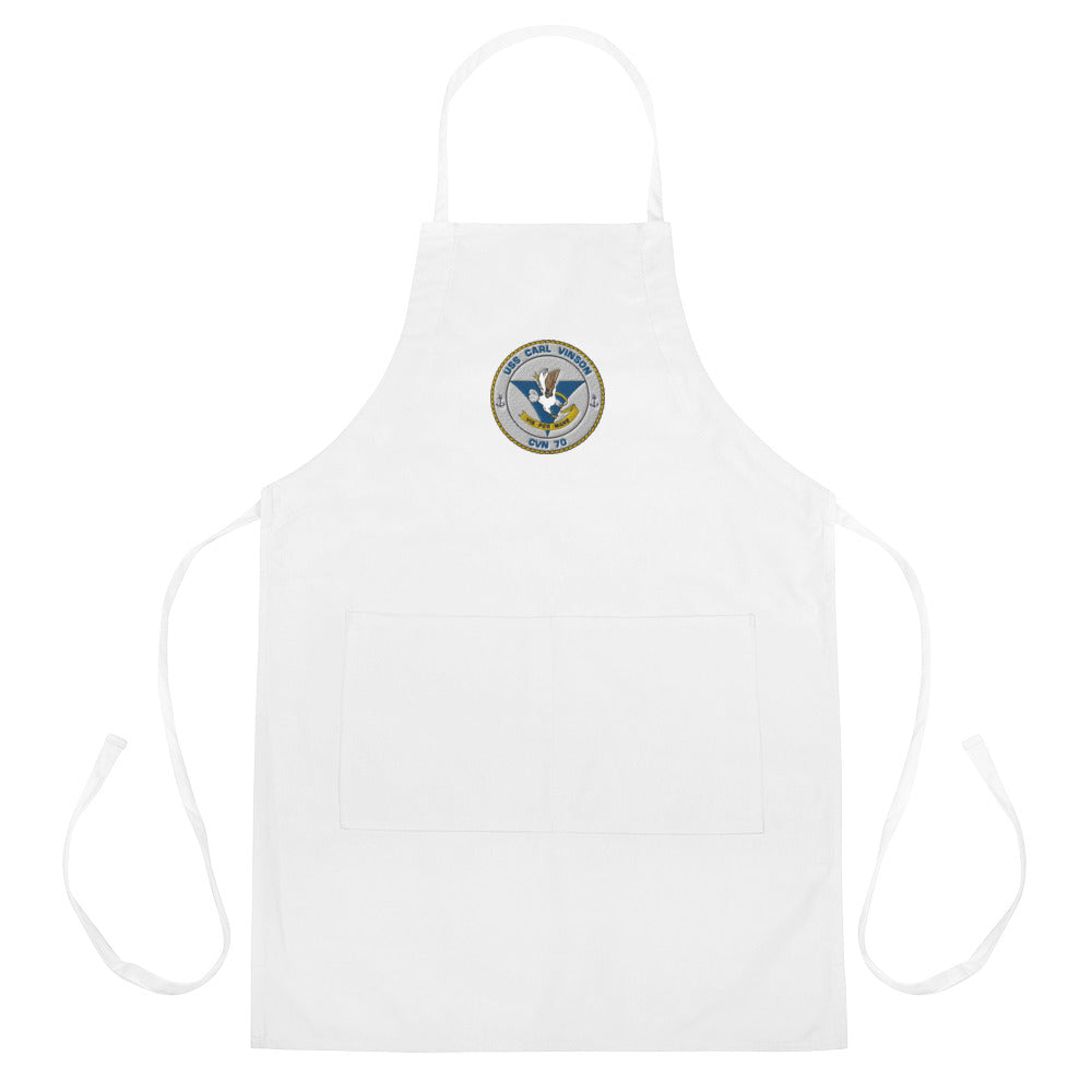 USS Carl Vinson (CVN-70) Embroidered Apron – white