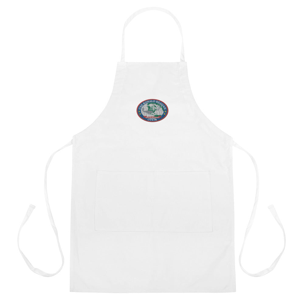 USS Ronald Reagan (CVN-76) Embroidered Apron – white