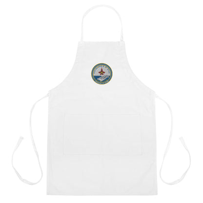 USS George H.W. Bush (CVN-77) Embroidered Apron - Ship's Crest – white