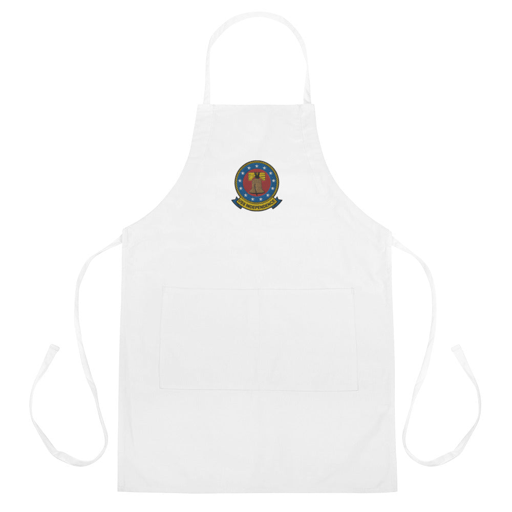 USS Independence (CVA/CV-62) Embroidered Apron – white