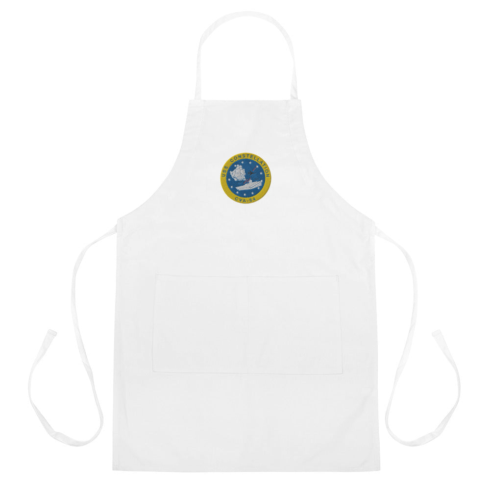 USS Constellation (CVA-64) Embroidered Apron – white