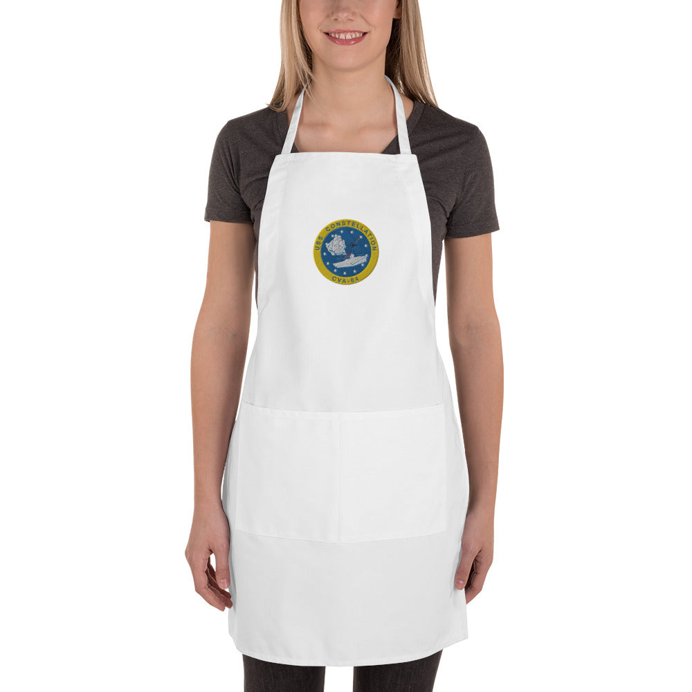 USS Constellation (CVA-64) Embroidered Apron – white