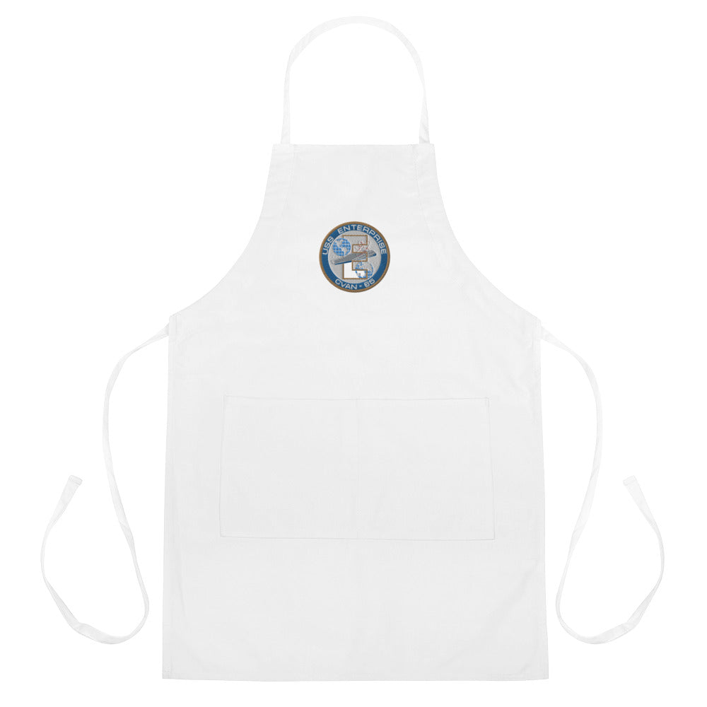 USS Enterprise (CVAN-65) Embroidered Apron – white
