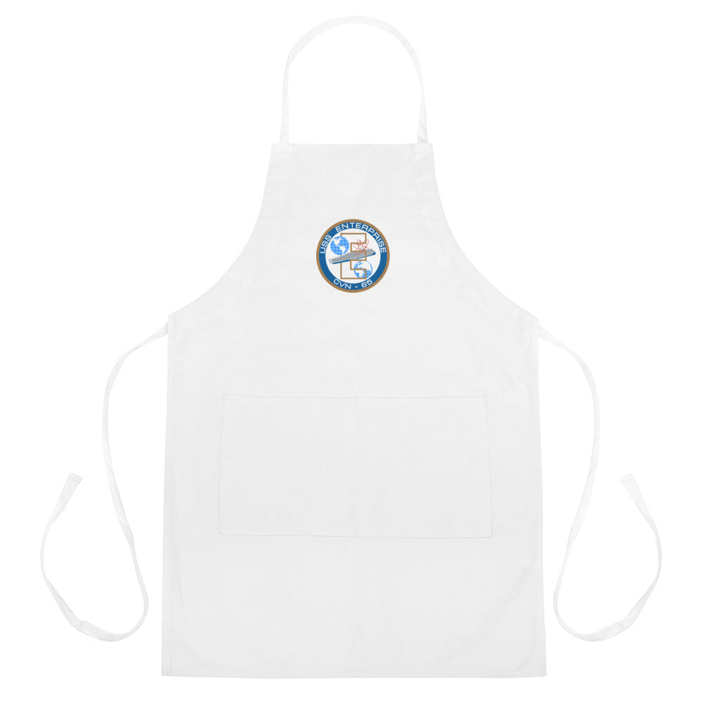 USS Enterprise (CVN-65) Embroidered Apron – white