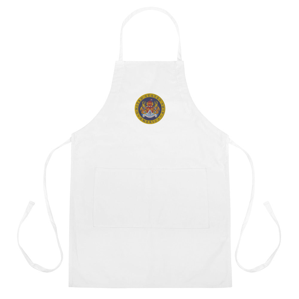 USS America (CVA/CV-66) Embroidered Apron – white