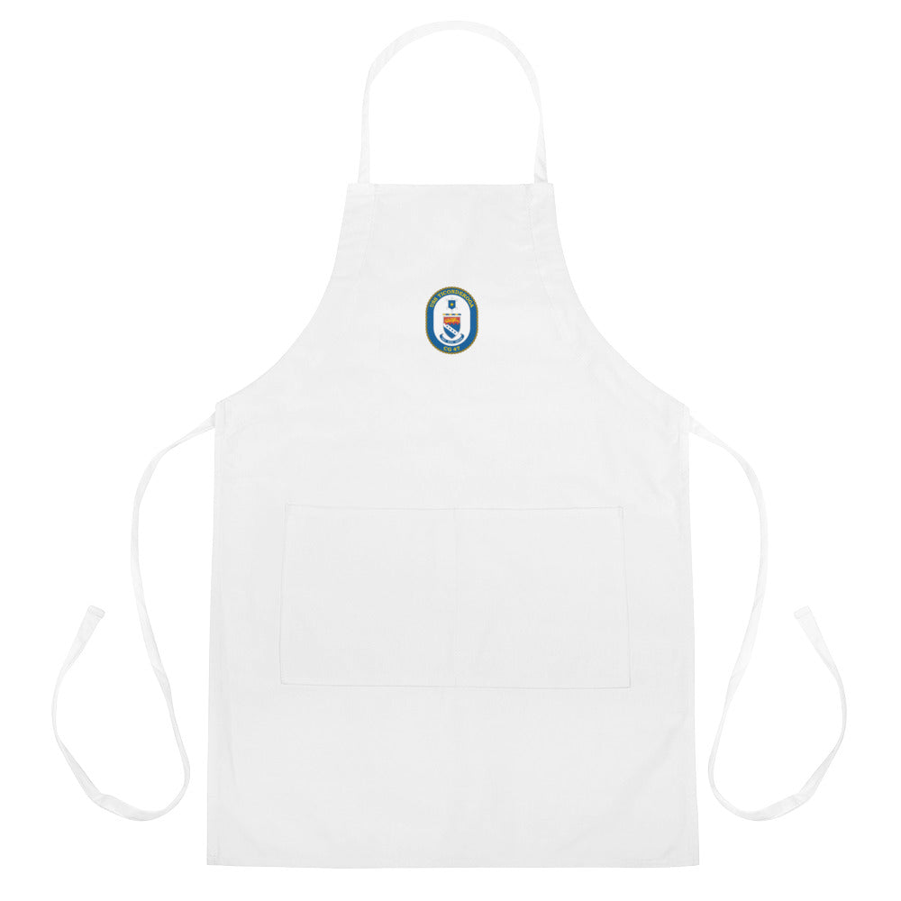 USS Ticonderoga (CG-47) Embroidered Apron – white