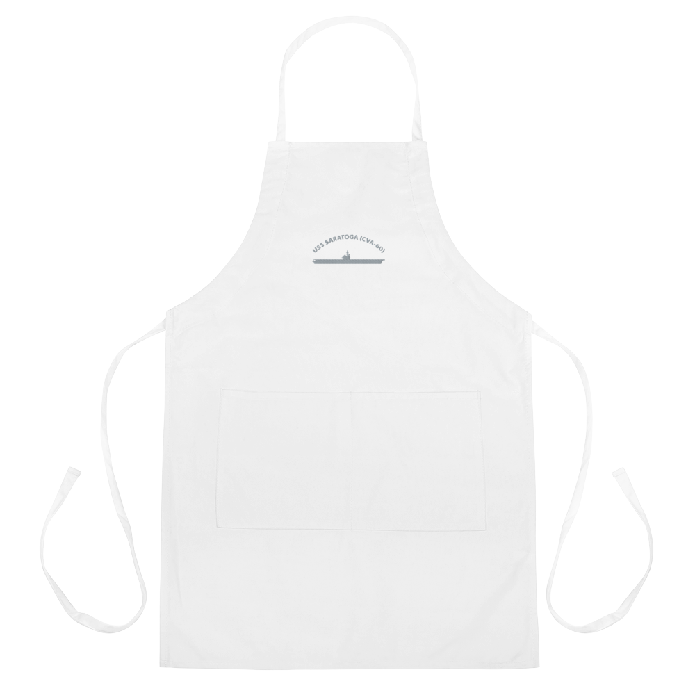 USS Saratoga (CVA-60) Embroidered Apron – white