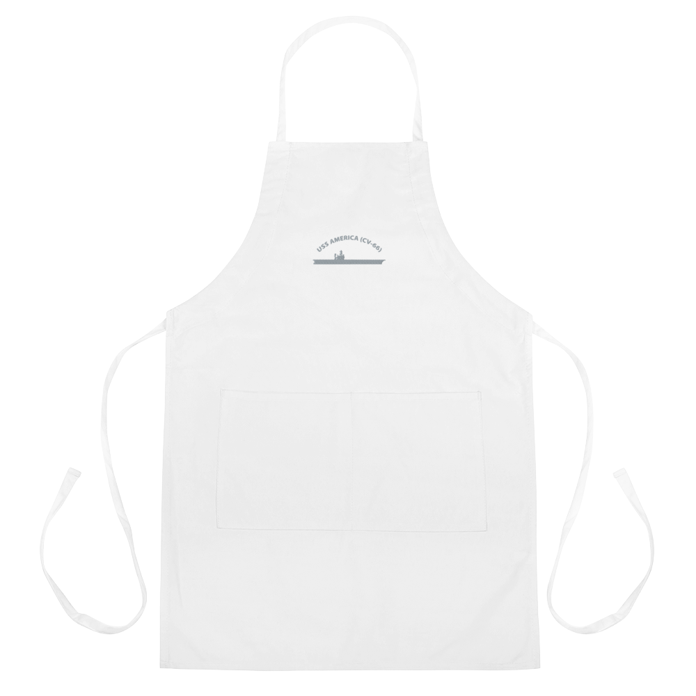 USS America (CV-66) Embroidered Apron – white