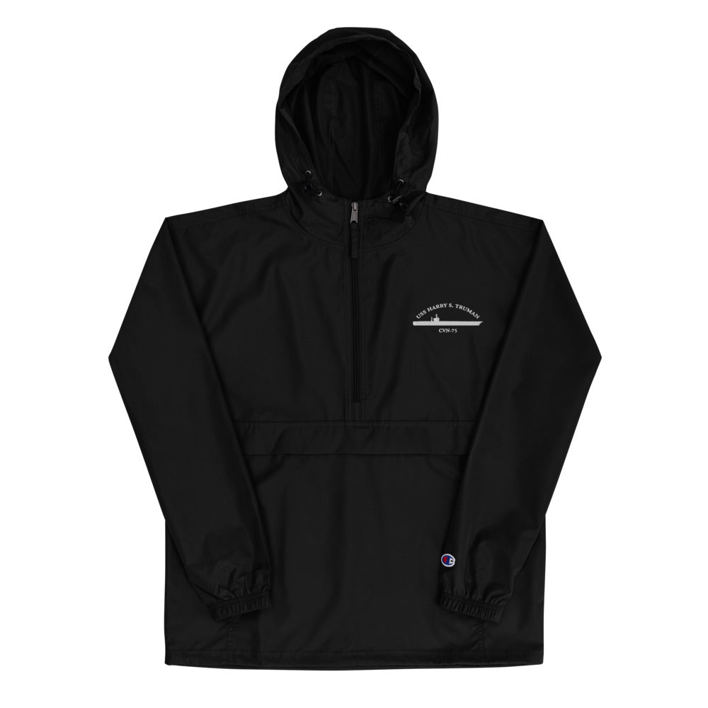 USS Harry S. Truman (CVN-75) Embroidered Champion Packable Jacket – black