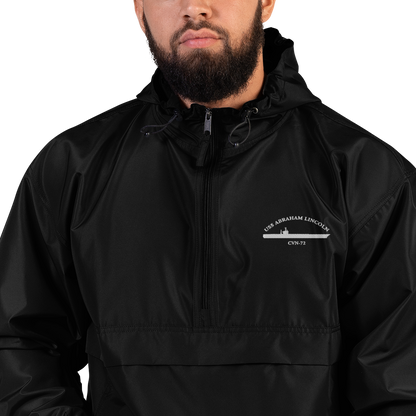 USS Abraham Lincoln (CVN-72) Embroidered Champion Packable Jacket – black