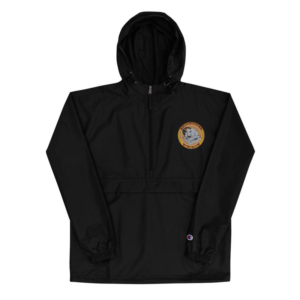 USS Abraham Lincoln (CVN-72) Embroidered Champion Packable Jacket - Ship's Crest – black