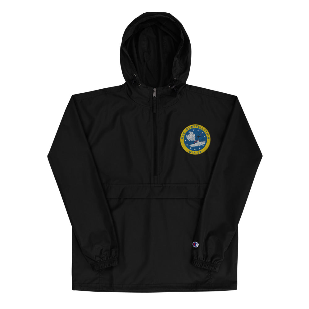 USS Constellation (CVA-64) Embroidered Champion Packable Jacket - Ship's Crest