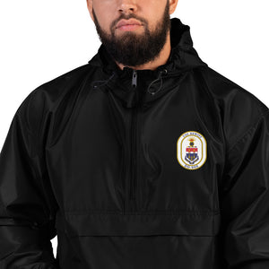 USS Hewitt (DD-966) Ship's Crest Embroidered Champion Packable Jacket – black
