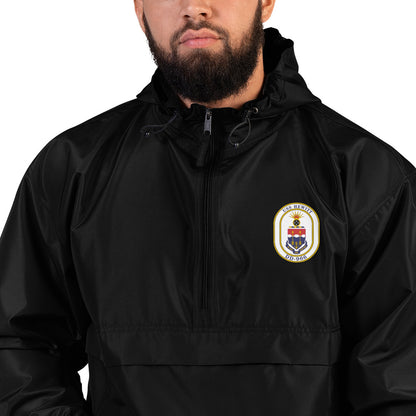 USS Hewitt (DD-966) Ship's Crest Embroidered Champion Packable Jacket – black