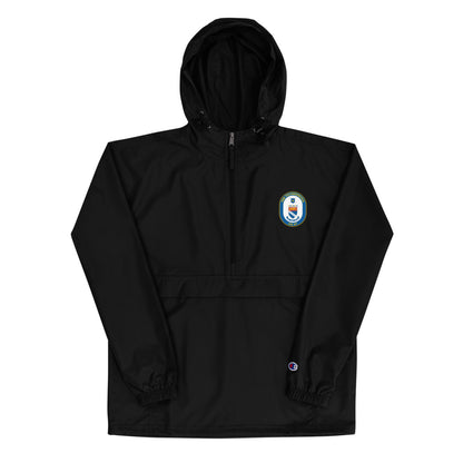 USS Ticonderoga (CG-47) Embroidered Champion Packable Jacket – black