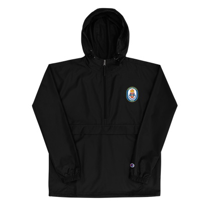 USS Hue City (CG-66) Embroidered Champion Packable Jacket – black