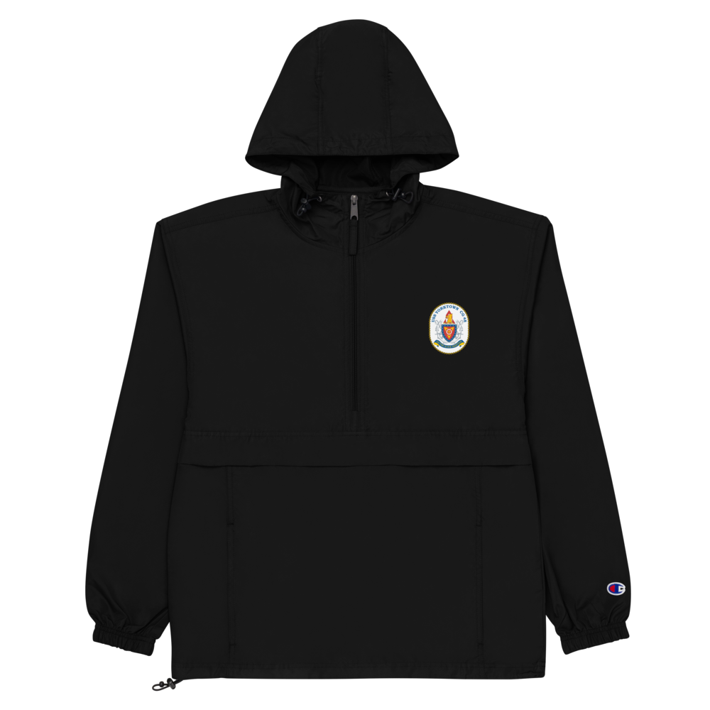 USS Yorktown (CG-48) Embroidered Champion Packable Jacket – black