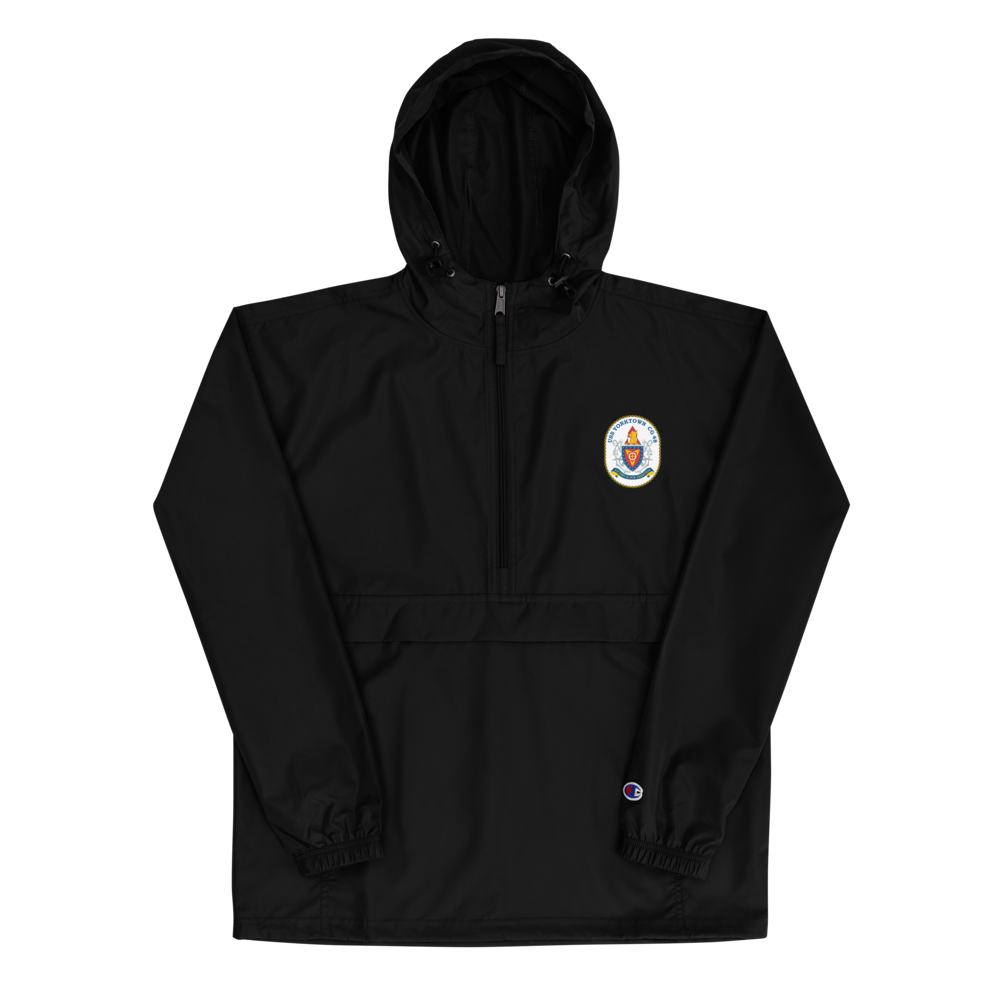 USS Yorktown (CG-48) Embroidered Champion Packable Jacket – black