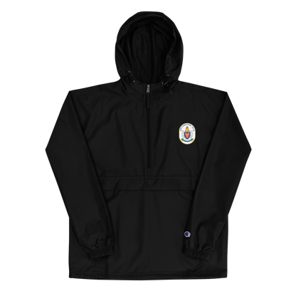 USS Yorktown (CG-48) Embroidered Champion Packable Jacket – black
