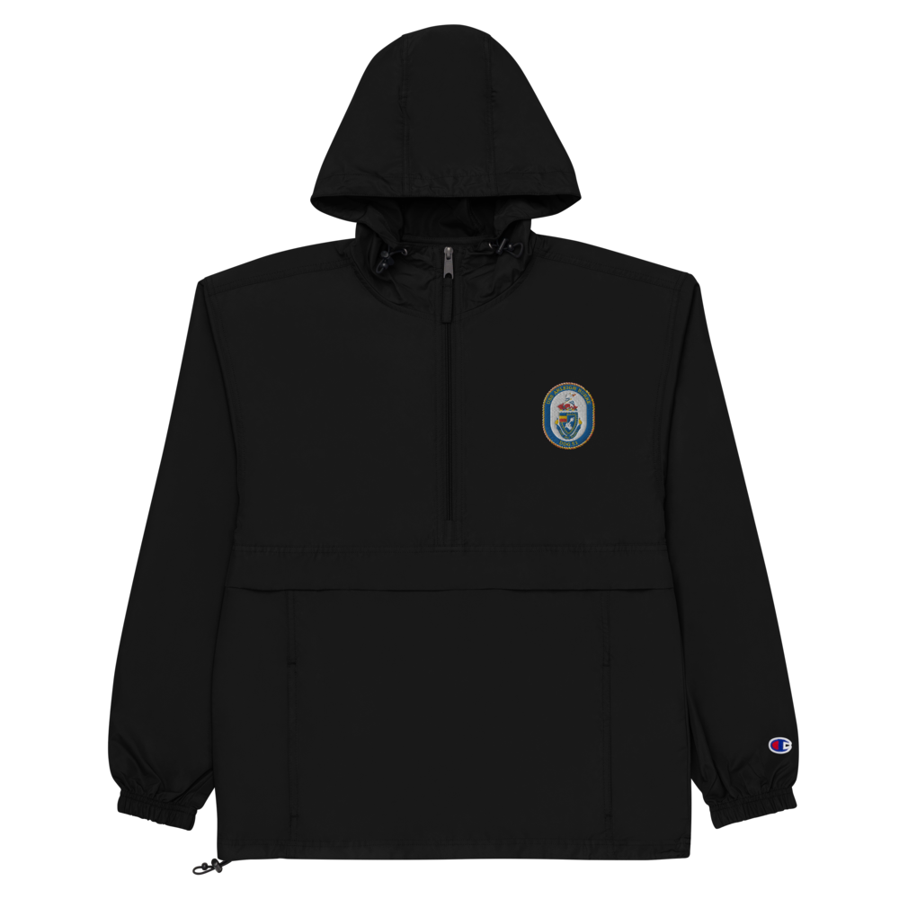 USS Arleigh Burke (DDG-51) Embroidered Champion Packable Jacket – black