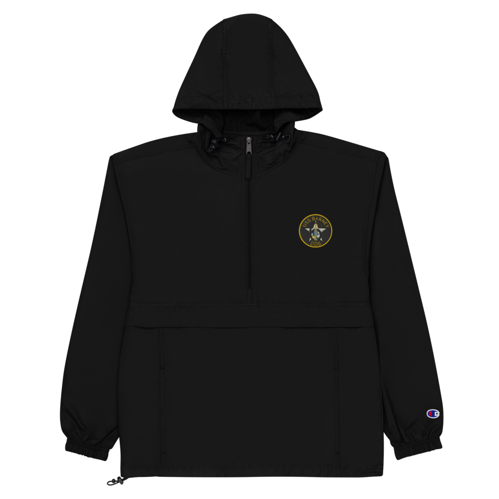 USS Barney (DDG-6) Embroidered Champion Packable Jacket – black