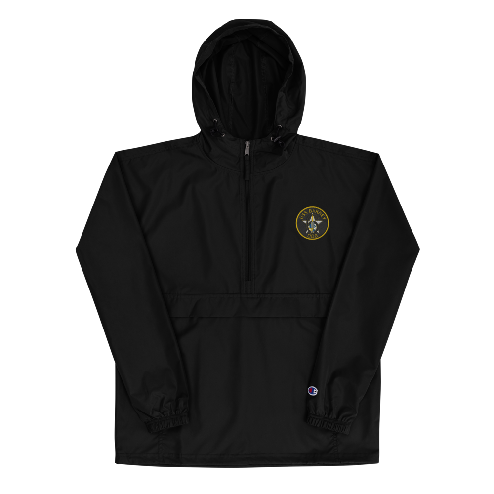 USS Barney (DDG-6) Embroidered Champion Packable Jacket – black