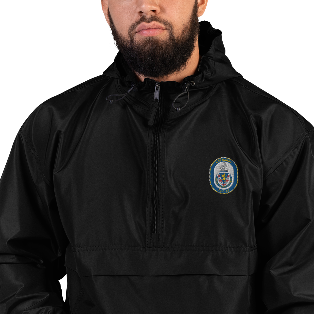 USS Barry (DDG-52) Embroidered Champion Packable Jacket – black
