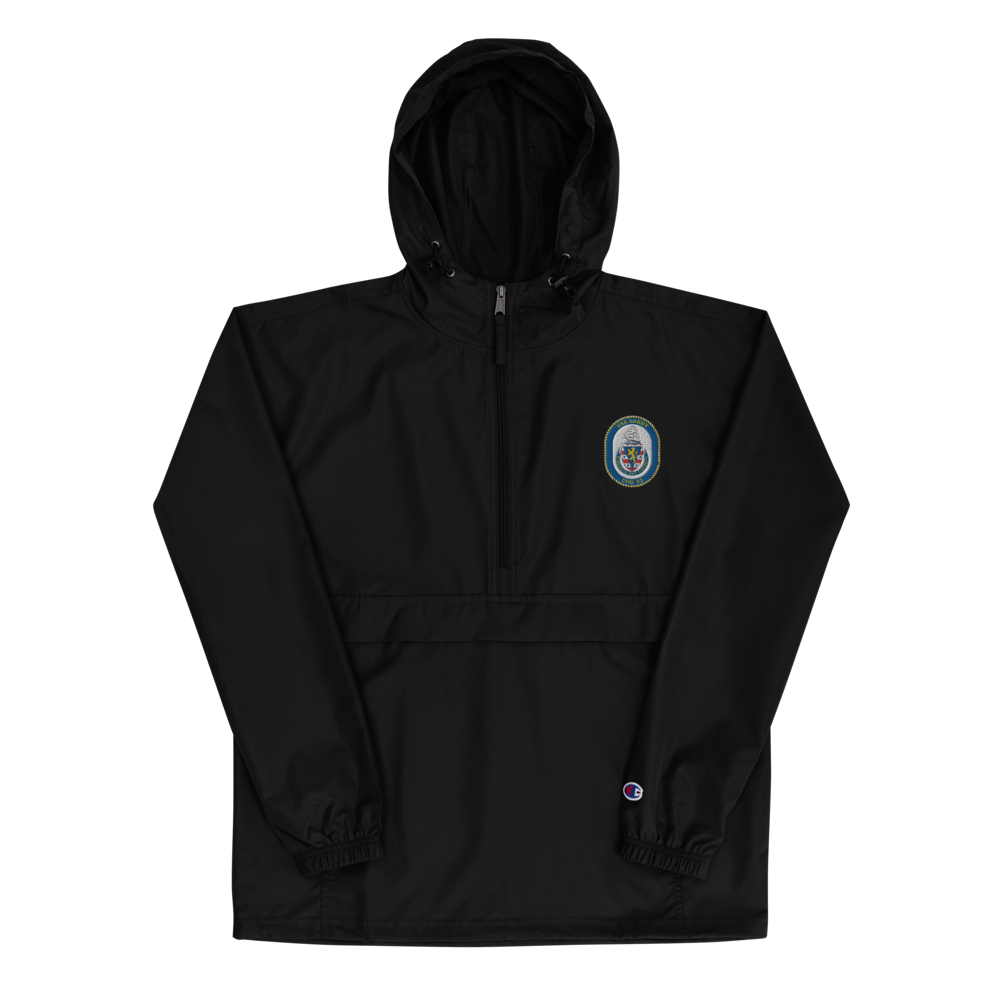 USS Barry (DDG-52) Embroidered Champion Packable Jacket – black