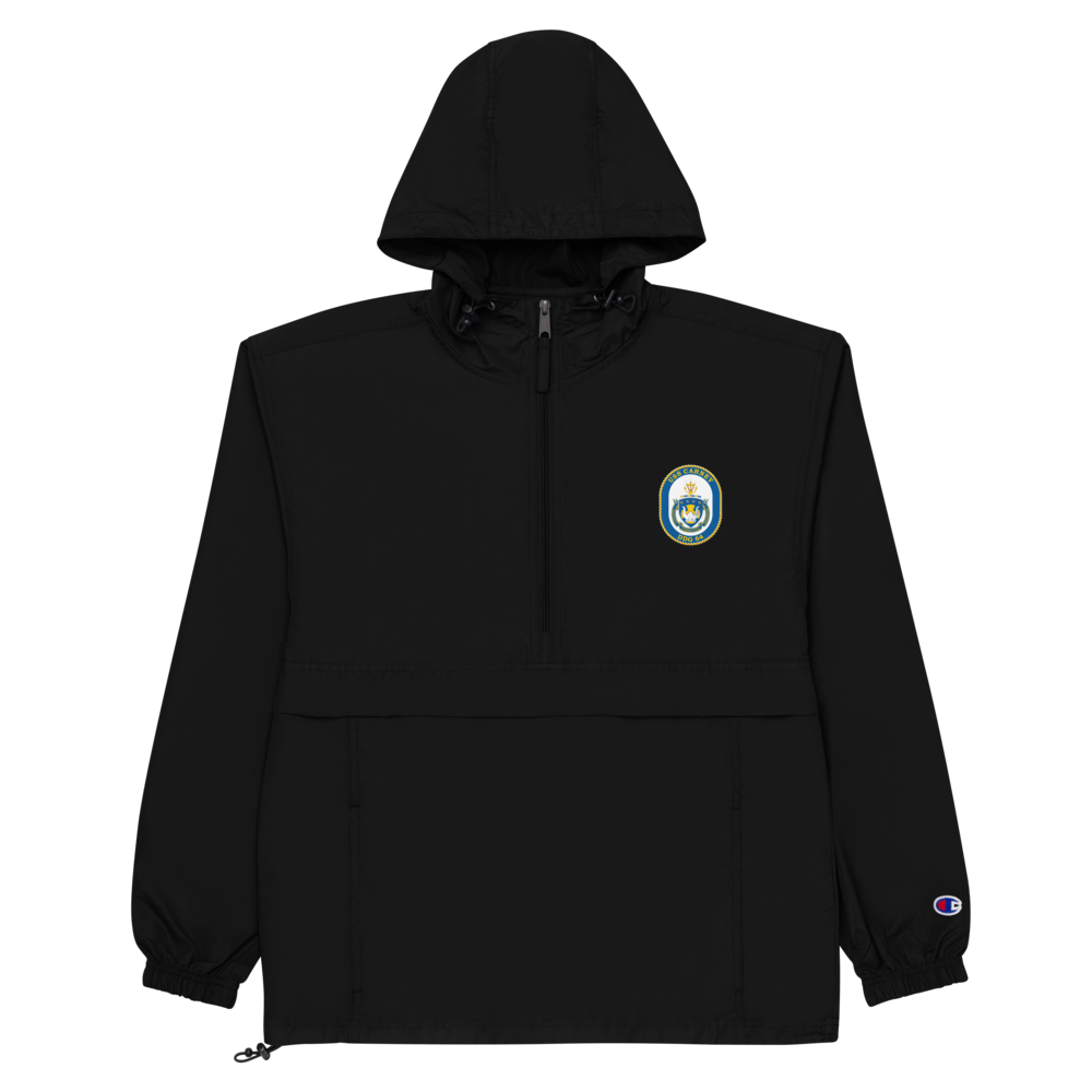 USS Carney (DDG-64) Embroidered Champion Packable Jacket – black