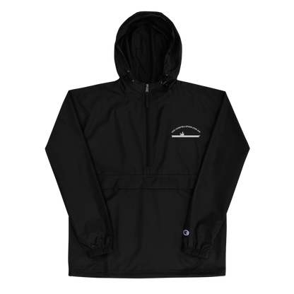 USS Constellation (CVA-64) Embroidered Champion Packable Jacket – black