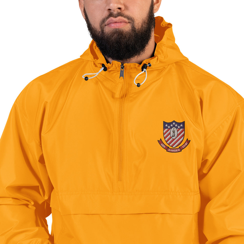 USS Ranger (CV-61) Embroidered Champion Packable Jacket - Ship's Crest – gold