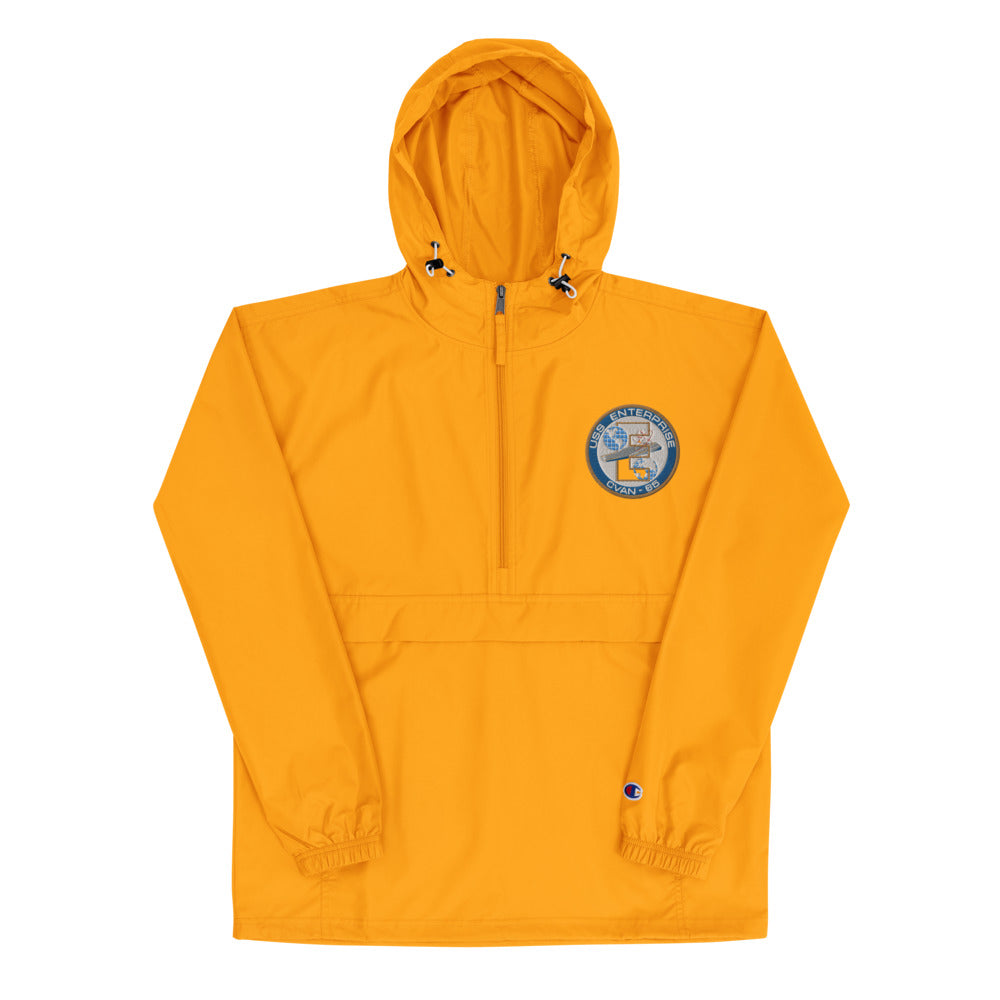 USS Enterprise (CVAN-65) Embroidered Champion Packable Jacket - Ship's Crest – gold