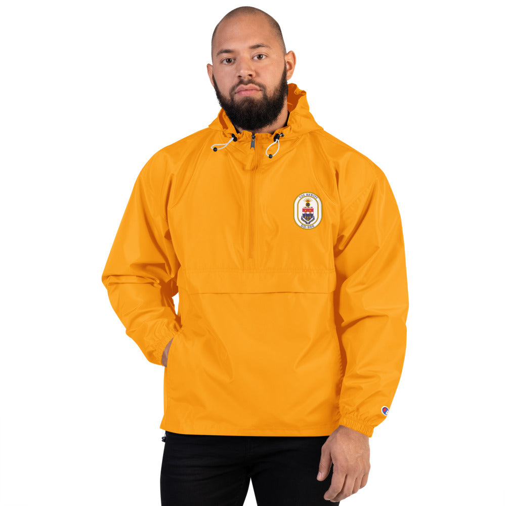 USS Hewitt (DD-966) Ship's Crest Embroidered Champion Packable Jacket – gold