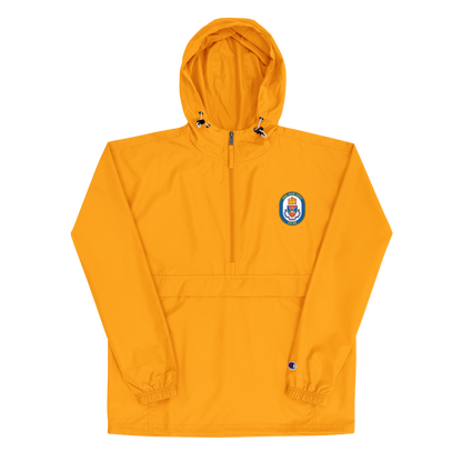 USS Hue City (CG-66) Embroidered Champion Packable Jacket – gold