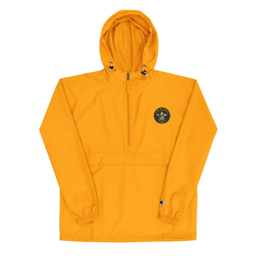 USS Barney (DDG-6) Embroidered Champion Packable Jacket – gold