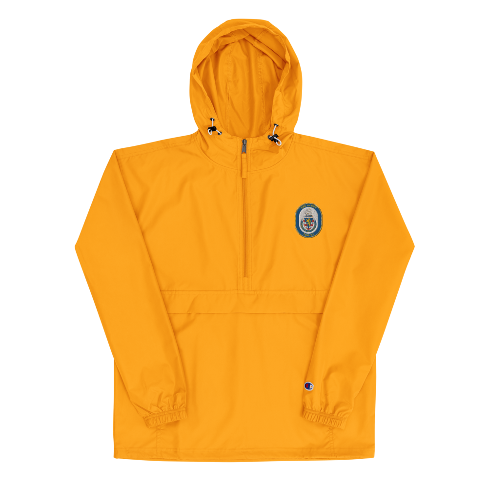 USS Barry (DDG-52) Embroidered Champion Packable Jacket – gold