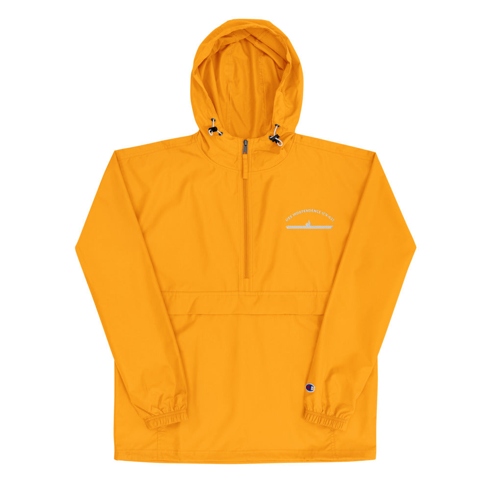 USS Independence (CV-62) Embroidered Champion Packable Jacket – gold