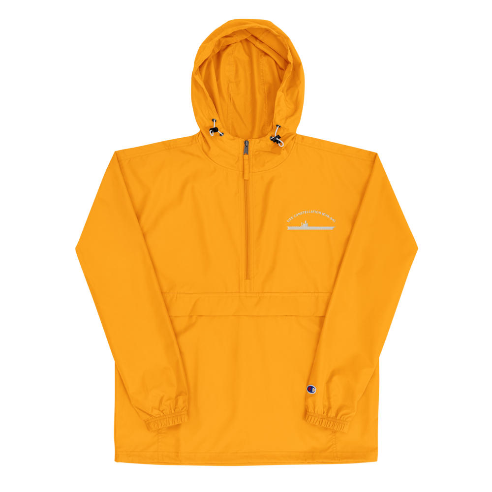 USS Constellation (CVA-64) Embroidered Champion Packable Jacket – gold
