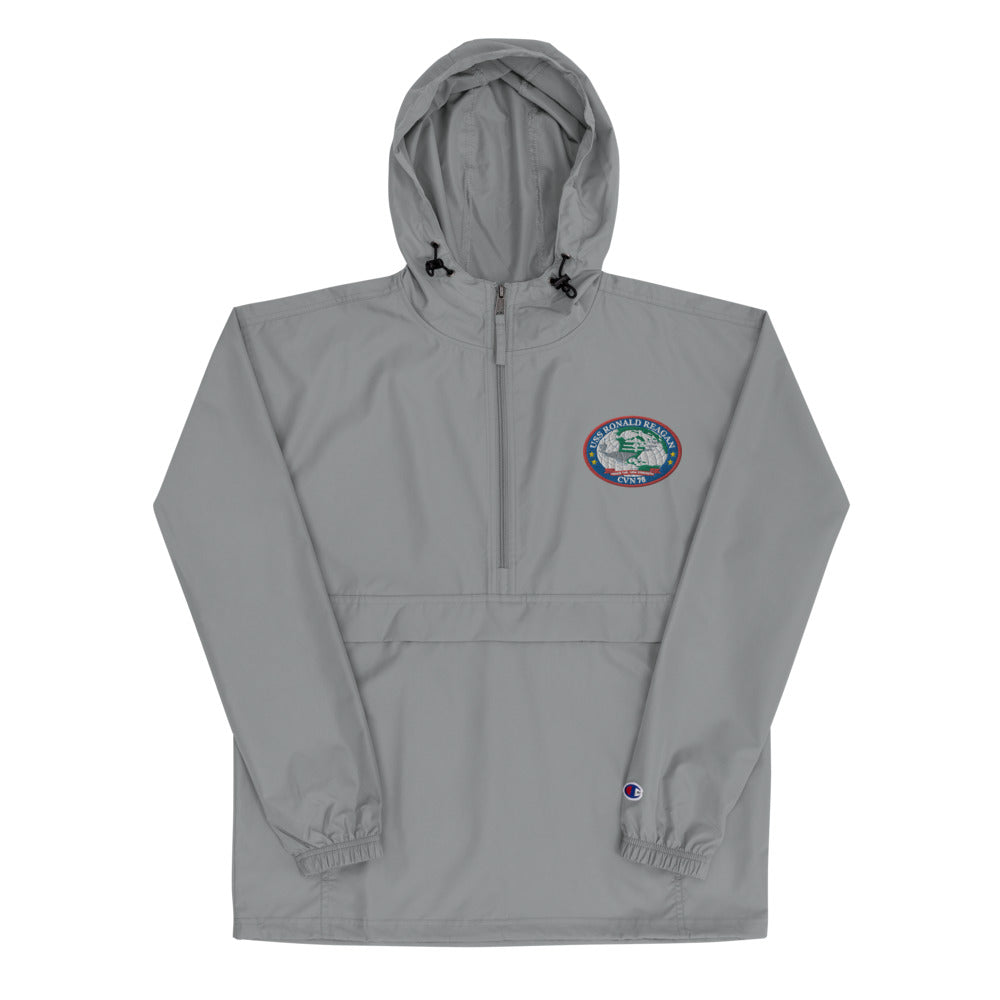 USS Ronald Reagan (CVN-76) Embroidered Champion Packable Jacket - Ship's Crest