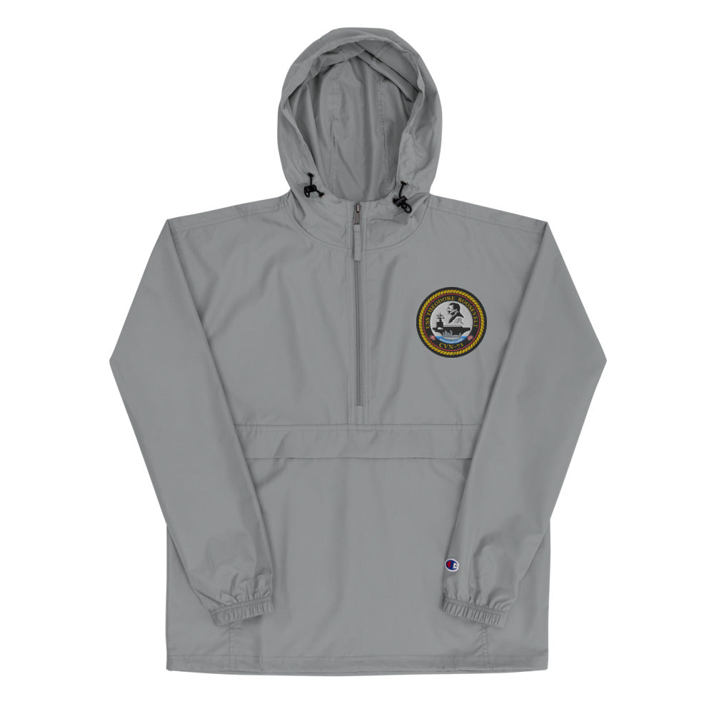 USS Theodore Roosevelt (CVN-71) Embroidered Champion Packable Jacket - Ship's Crest