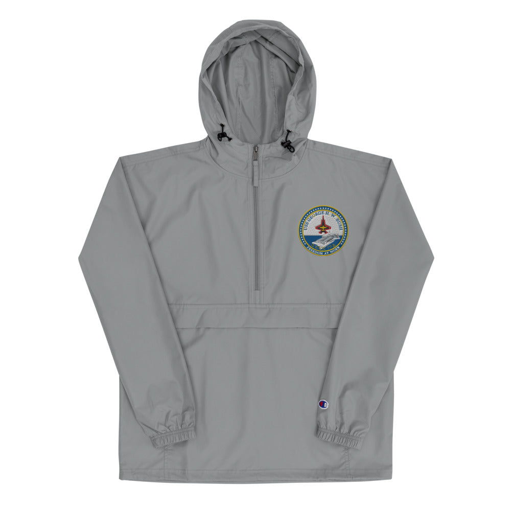 USS George H.W. Bush (CVN-77) Embroidered Champion Packable Jacket - Ship's Crest