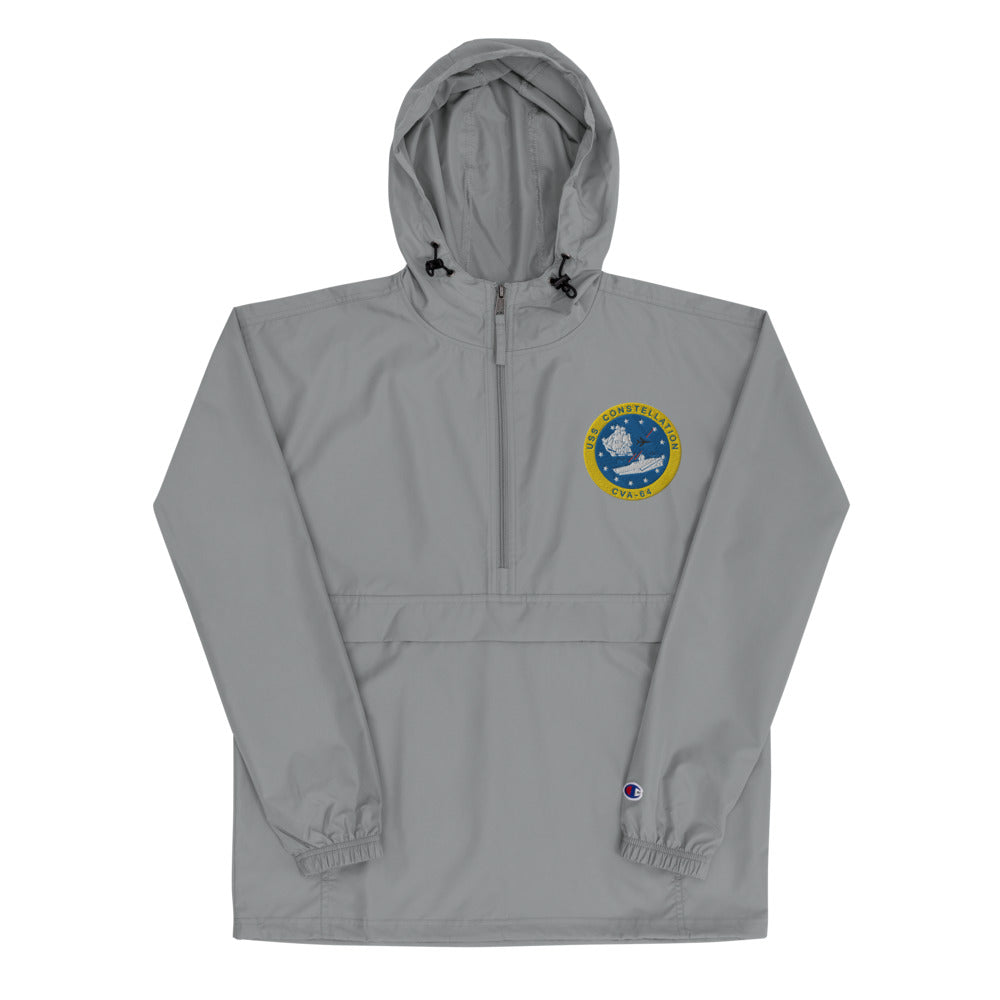 USS Constellation (CVA-64) Embroidered Champion Packable Jacket - Ship's Crest