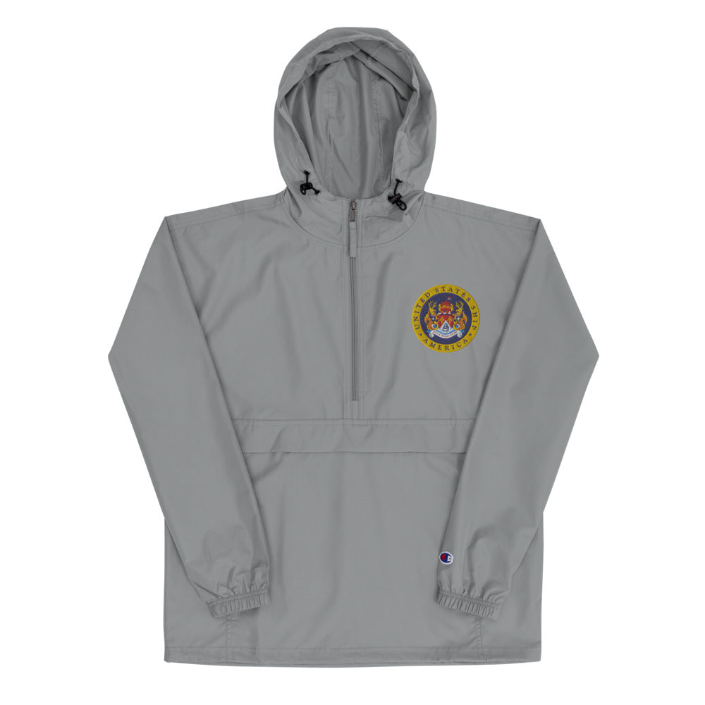 USS America (CVA/CV-66) Embroidered Champion Packable Jacket - Ship's Crest