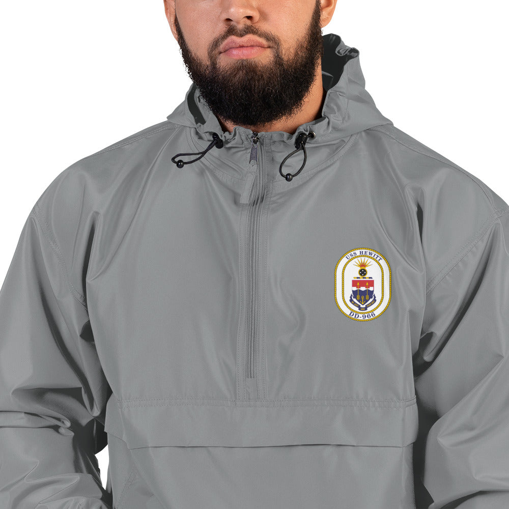 USS Hewitt (DD-966) Ship's Crest Embroidered Champion Packable Jacket