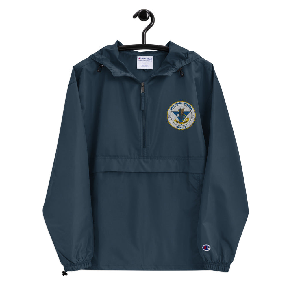 USS Carl Vinson (CVN-70) Embroidered Champion Packable Jacket - Ship's Crest