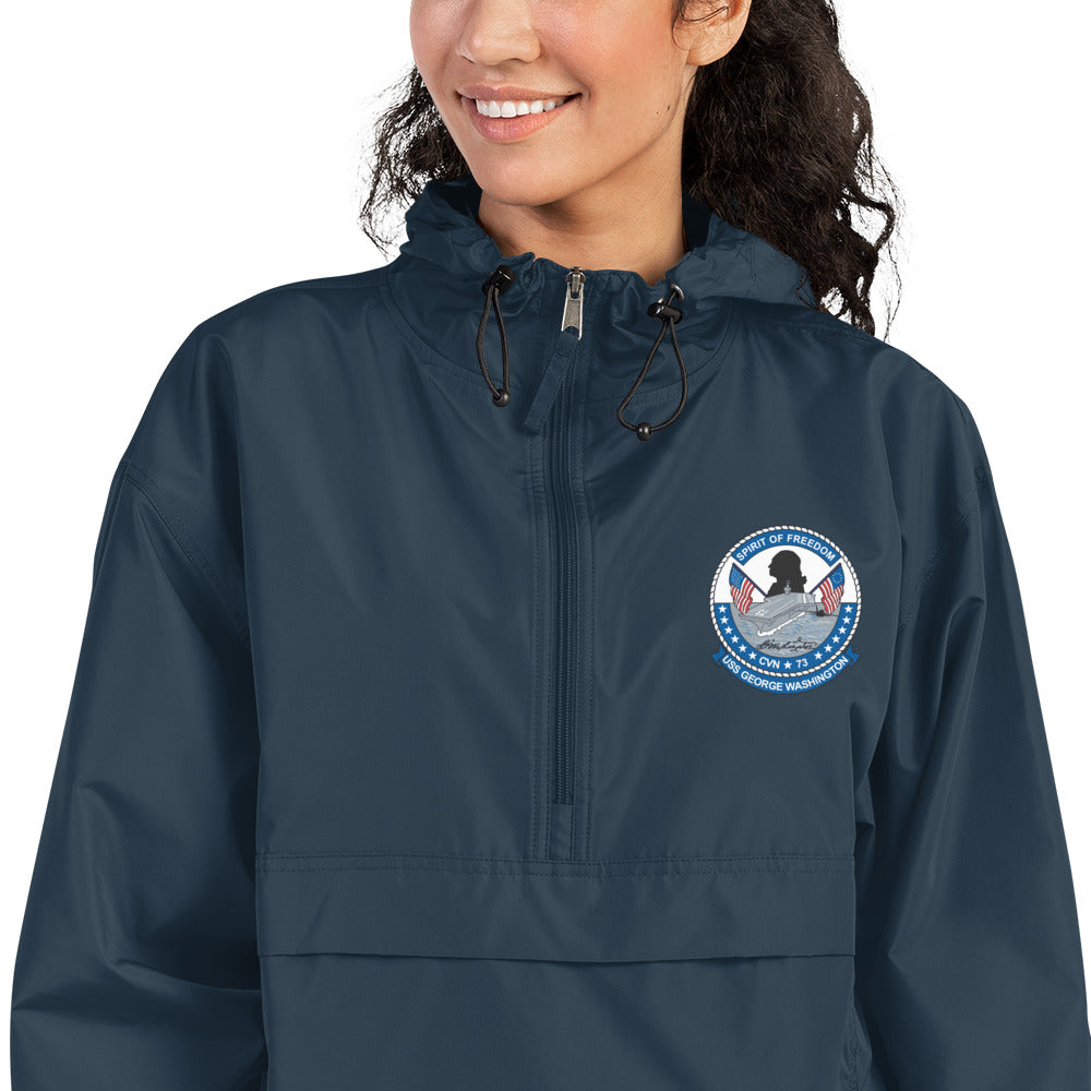USS George Washington (CVN-73) Embroidered Champion Packable Jacket - Ship's Crest