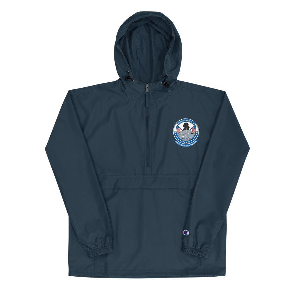 USS George Washington (CVN-73) Embroidered Champion Packable Jacket - Ship's Crest – navy